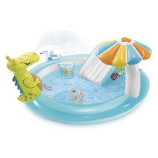 Open Box!! INTEX Gator Outdoor Inflatable Kiddie Pool Water Play Center w/ Slide