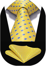 Ties for Men Paisley Tie and Pocket Square Woven Classic Floral Mens Ties Handke