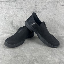 Skechers Hands Free Slip-ins Go Walk 6 Women's Size 9 Black Fabulous View 124569