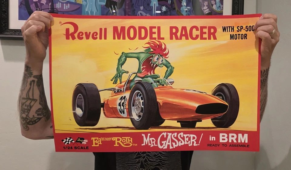 Ed "Big Daddy" Roth Mr. Gasser and Rat Fink Slot Car Box Art Posters set 16x24 - Image 4 of 4