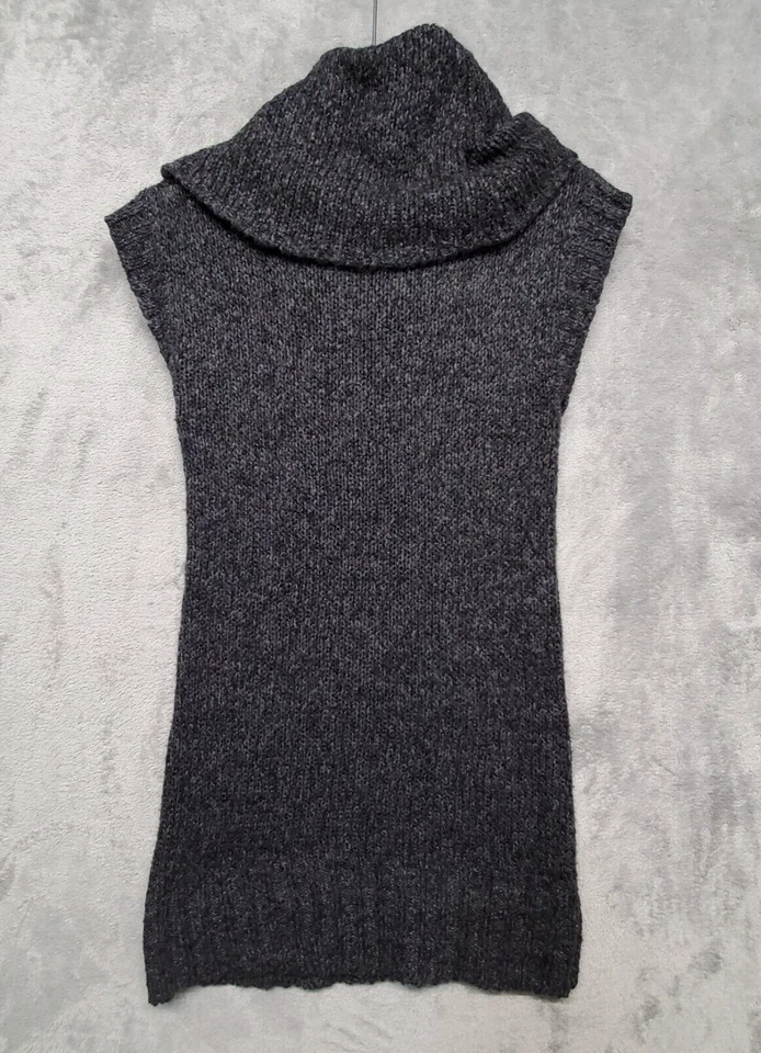 Vestido Suéter Nine West Jeans Para Mujer Talla Pequeña Gris Sin Mangas Capucha Cuello Foto 2 de 4
