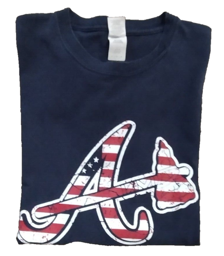 Gildan Atlanta Braves Adult Navy Blue Short Sleeve T-Shirt Size XL