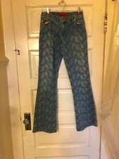 Bongo Women s vintage blue pattern jeans Let Me B Size 7 flare