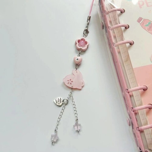 Rabbit Beaded Pendant Keychain Charm Accessory Hangings Decoration - Photo 6/8
