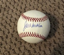 JACK MCKEON SIGNED BASEBALL OMLB AUTOGRAPH AUTO FLORIDA MARLINS MAJOR LEAGUE