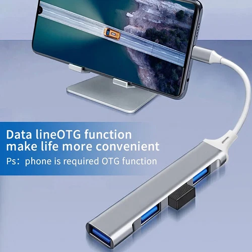 Hub 3.0 Type C 4 Port Hub OTG High Speed Splitter Multiport Docking Accessories