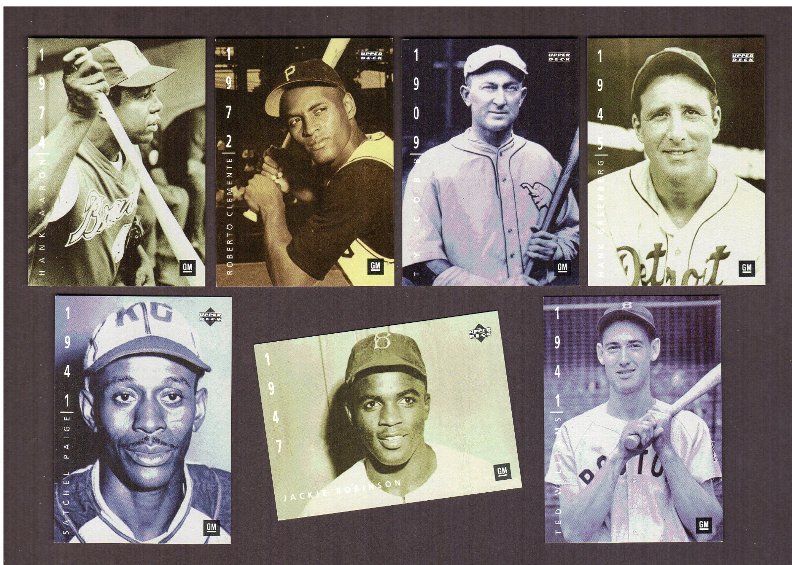 HANK AARON~Roberto Clemente~COBB~ Paige~JACKIE ROBINSON~Ted Williams~GREENBERG!