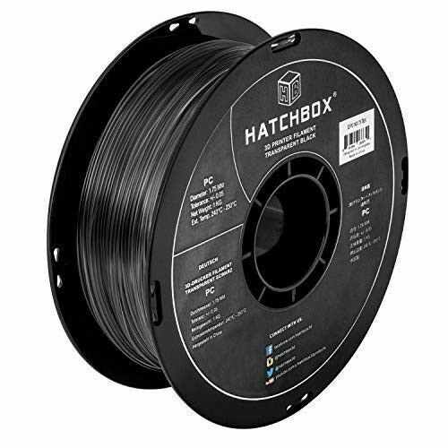 HATCHBOX PC Polycarbonate 1.75 mm 3D Printer Filament in Black, 1kg Spool