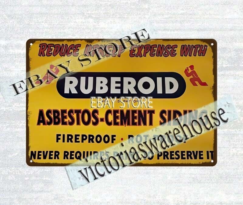 【175㎝】U.S.A ヴィンテージ 看板 Genuine RUBEROID 1950's RUBEROID Asbestos Siding garage workshop metal tin sign