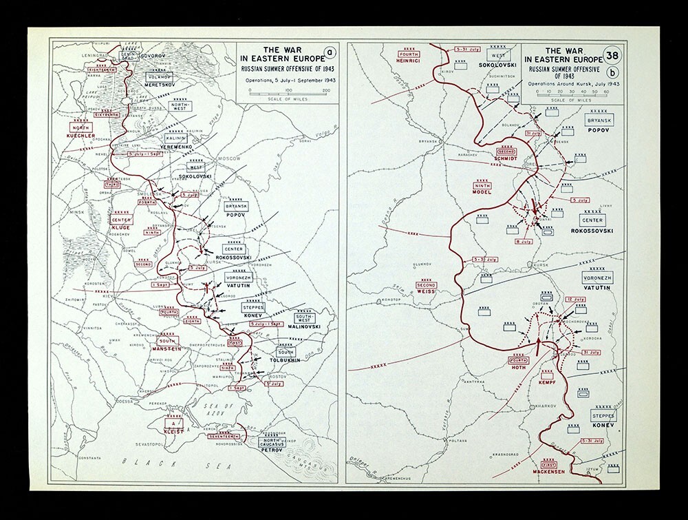 West Point WWII Map Russian Summer Offensive Leningrad Smolensk Kharkiv