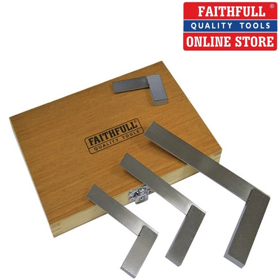 ENGINEERS SQUARE SET OF 4 PRECISION GROUND 2",3",4",6" IN BOX, FAITHFULL ESSET4
