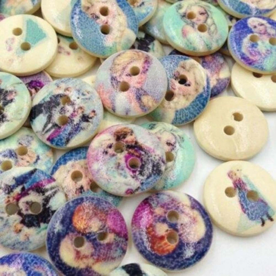 100x 15mm Botones Mezclados Flor para Ropa Artesanal Costura Hágalo Usted Mismo 2 Agujeros Foto 4 de 4