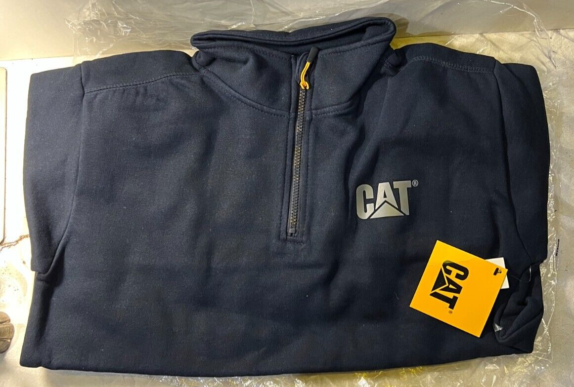 CAT Caterpillar Canyon 1/4 Zip Sweatshirt Navy/Marine Men's Medium NEW