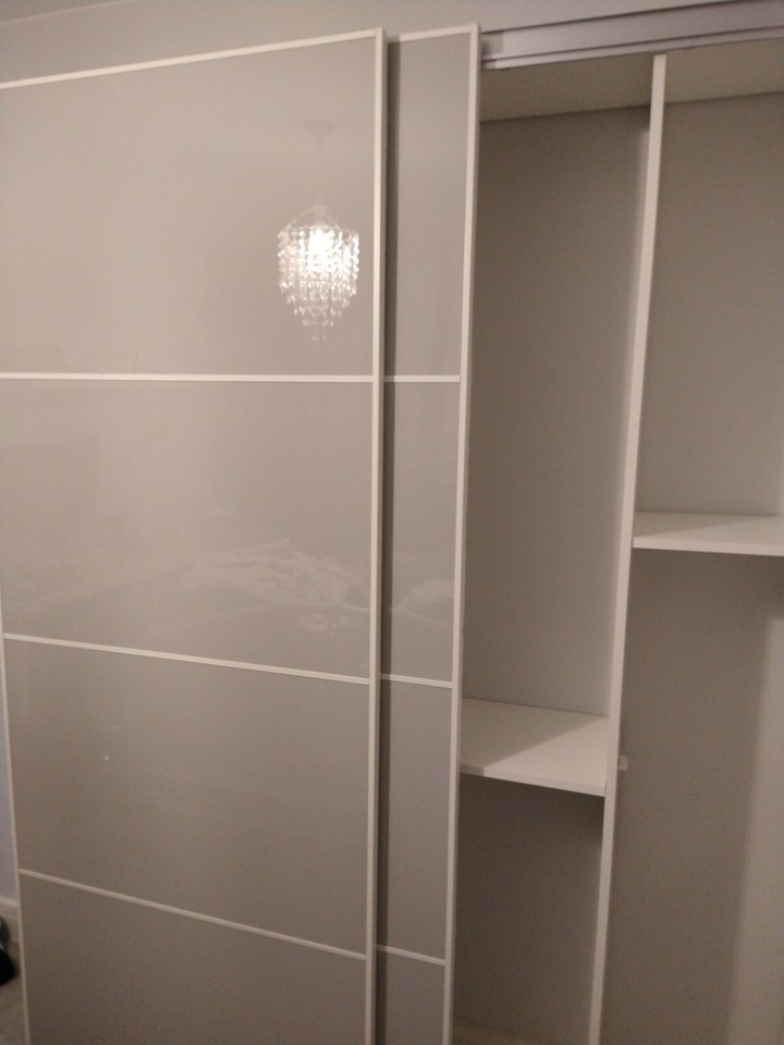 IKEA Sliding Wardrobe Doors Light Grey eBay