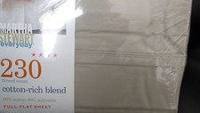 MARTHA STEWART FULL FLAT SHEET BEIGE Taupe Color "PUTTY"  NEW in Package