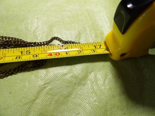 BRASS tone 26" long chain with ornate center V with hanging 2 1/2" chains NICE - Picture 7 of 7