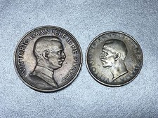 2 LIRE 1916 et 5 LIRE 1929 ITALIE VICTOR EMMANUEL III ROMA en ARGENT - LOT -
