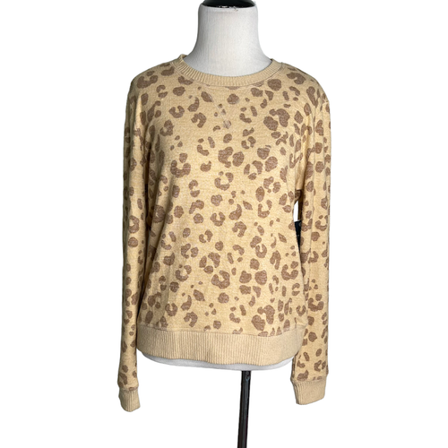Lucky Brand Small Tan Brown Cougar Print Sweater NWT | eBay