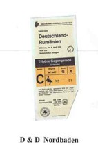 Ticket / Eintrittskarte   1970   Länderspiel   Deutschland -- Rumänien