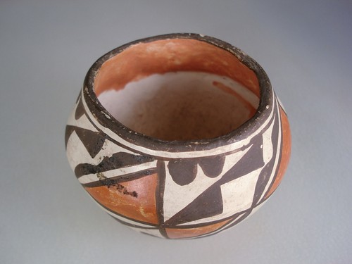 VECCHIA MINIATURA ACOMA POLICROMA OLLA POTTERY - Foto 3 di 4