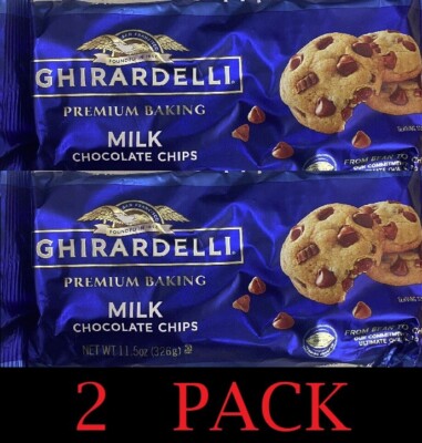 2x GHIRARDELLI Milk Chocolate Premium Baking Morsels Chips 11.5 oz Bag - 2 PACK