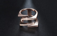 1.3ct Round Cut Simulated Diamond Ring 14k Rose Gold Plated Unique Design