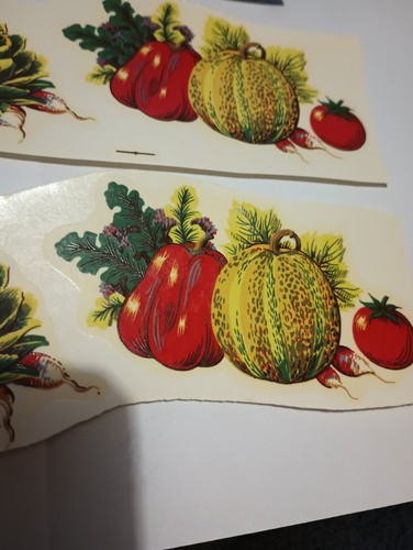 Vintage Water Transfer Ceramic Decals 4 Medium Vegetables - Picture 3 of 3