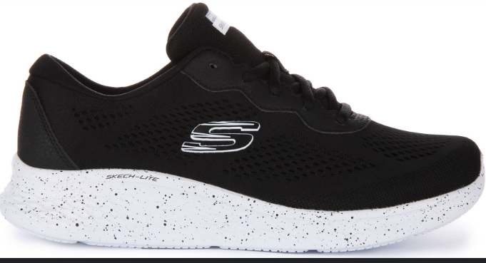 Skechers Skech Lite Pro Vegan Memory Foam Sneakers Black White Womens Size 7
