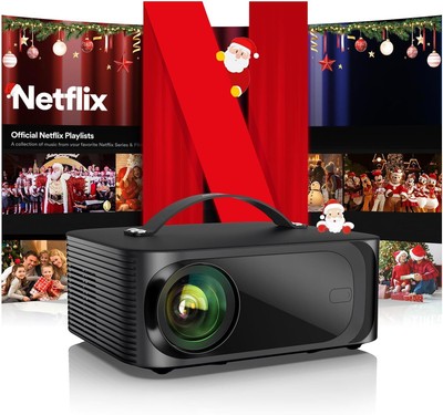 Beamer 4K【Official Netflix & Dolby Audio】 26000LM Remote Focus/6D Trapezkorrektu