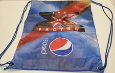 Pepsi the X Factor Blue Drawstring Sack Carrying Bag