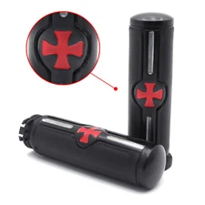 Black Cross 1" 25mm Hand grips For Harley Davidson Customs Dyna Softail Touring