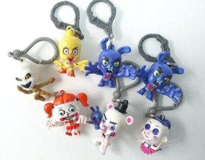FNAF Bag Charm Keyring Keychain Toy Figure Lot Of 7 Five Nights Freddy's Circus