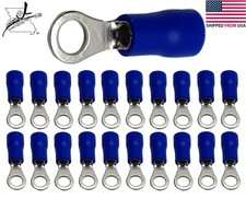 20x Blue 16-14 AWG Wire 8 Ring Terminal PVC Insulated Sleeve Crimp On Connector