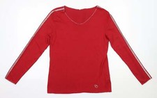 Maglione pullover da donna rosso collo rotondo viscosa Key Largo taglia XL