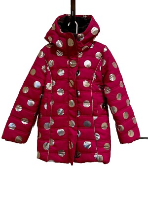 Hatley Hot Pink/Silver Metallic Accent Girl s Puffer Coat, SZ 7 New with tags