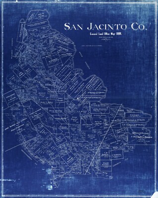 20'' x 24'' 1914 Map of San Jacinto Co. San Jacinto County, Texas