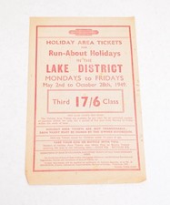 Railway Handbill BR Runabout Holidays in the Lake District 2nd May 1949