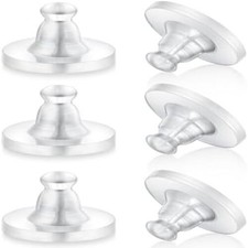 100PCS Soft Clear Rubber Earring Backs Replacement Secure Ear Stoppers