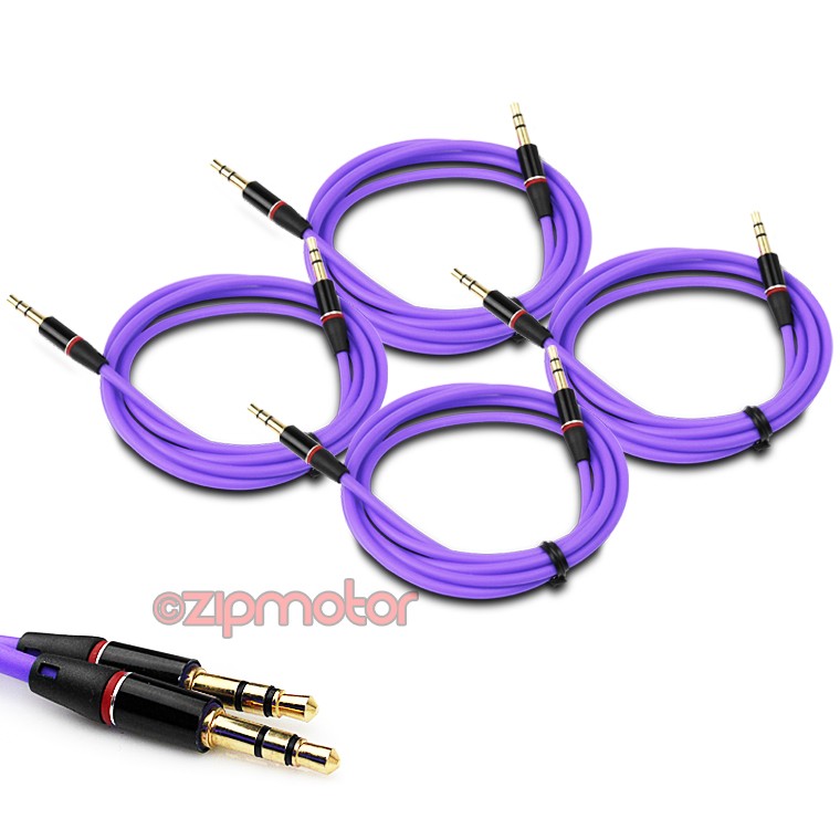 4X 4FT 3.5MM AUX M/M AUDIO CABLE PURPLE FOR LG OPTIMUS G2 L9 HTC DESIRE MOTO X G