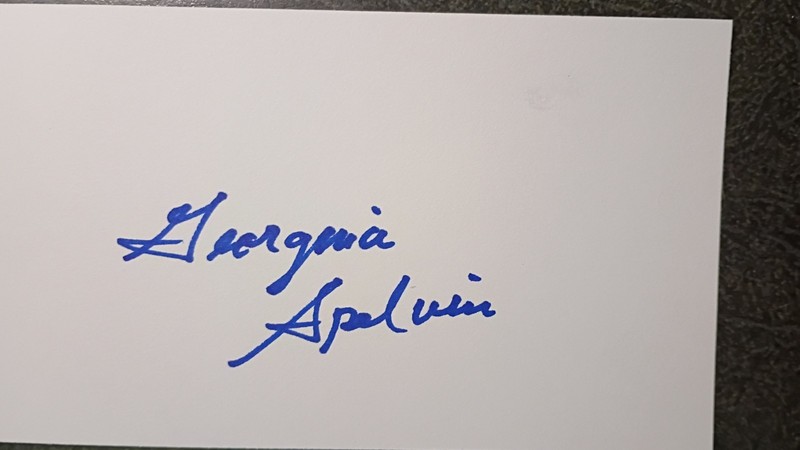 GEORGINA SPELVIN Hand Signed Autograph 3X5 CARD ADULT FILMS- DEVIL IN MISS JONES