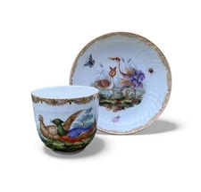 KPM Berlin porcelain cup & saucer, c. 1880.