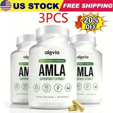 1-3 Alevia Organic Amla Capsules 1000mg Indian Gooseberry Antioxidant Supplement