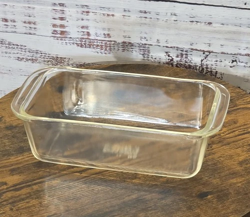 Pyrex 213 Loaf Bread Pan Baking Dish Clear Glass 1.5 Qt Made in USA Vintage