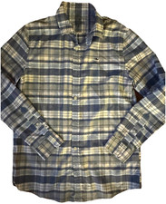 VINEYARD VINES PERFORMANCE BLUE PLAID LONG SLEEVE BUTTON FRONT WHALE SHIRT  16 L