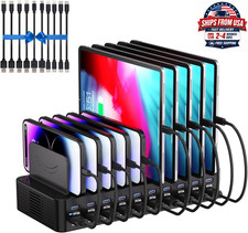 20-Port 270W Charging Station for Multiple Devices, USB Charger Station