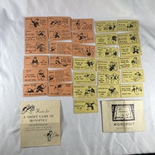 Vintage 1936 Monopoly Game Cards Chance Community Chest Set from 1954