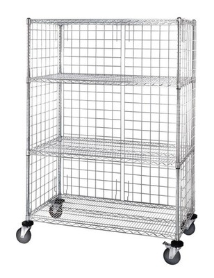 Quantum Storage Systems - M2448C46E - Wire Shelf Cart, 4 Wire Shelves with 3