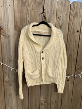 Vintage Kings Road Size Medium Off White Acrylic Sweater! Made In USA 80s 90s