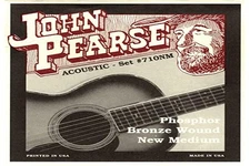 John Pearse 710MNM Phosphor Bronze Acoustic Guitar Strings, Medium