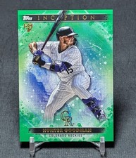 Hunter Goodman Green Rookie RC 2024 Topps Inception Card #93 Colorado Rockies. rookie card picture